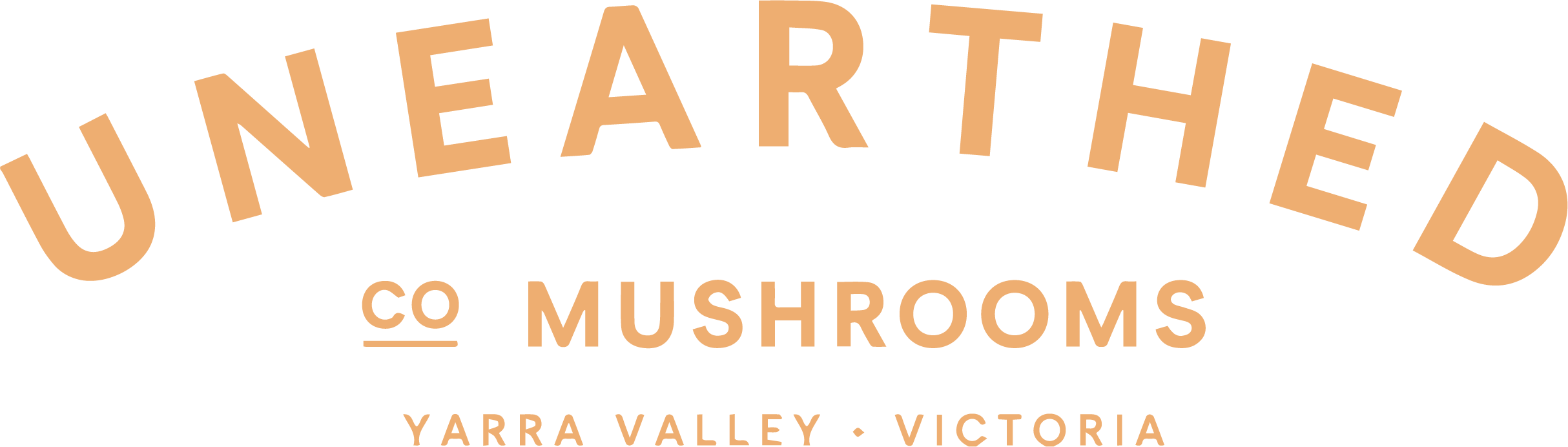 Logo for Unearthed Mushrooms, a supplier for Emerald City restaurant in Healesville.